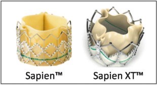 The SapienTM THV (izquierda),
Nueva generación Sapien XTTM (derecha). Implantación
retrógrada y anterógrada