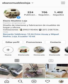 Página Instagram 
Ebano Muebles. 