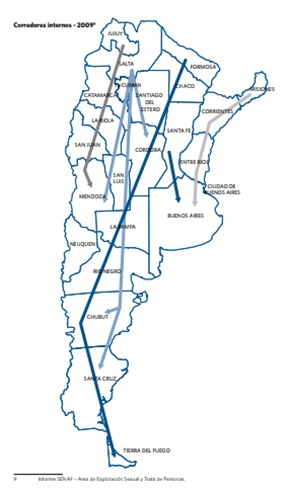 Rutas de trata internas
de Argentina