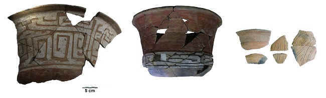 Cerámica de la fase Nofurei, proveniente de excavaciones en el sitio Peña Roja.