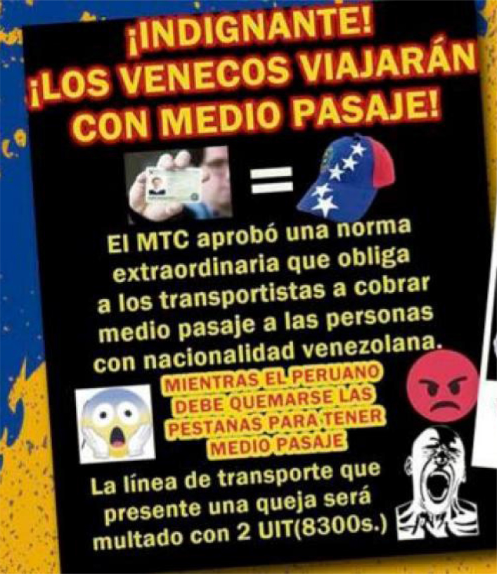 Información falsa acerca de medio pasaje para los venezolanos