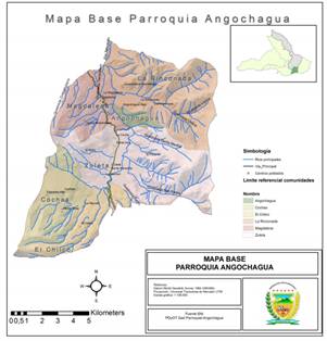 Mapa de Ubicación de la Comunidad de Angochagua. Fuente:
(Sandoval, 2017)