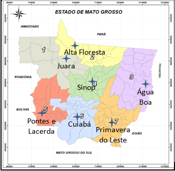 Division of Agrieconomic macroregions of Mato Grosso