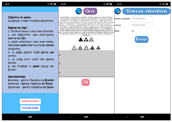  Interfaces do Quiz PG