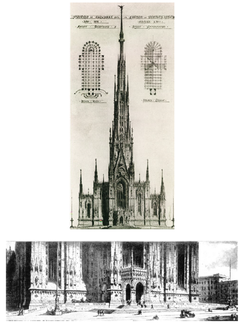 Proyecto para la Catedral de Buenos Aires por Mario Palanti. Aproximadamente del año 1914. 
