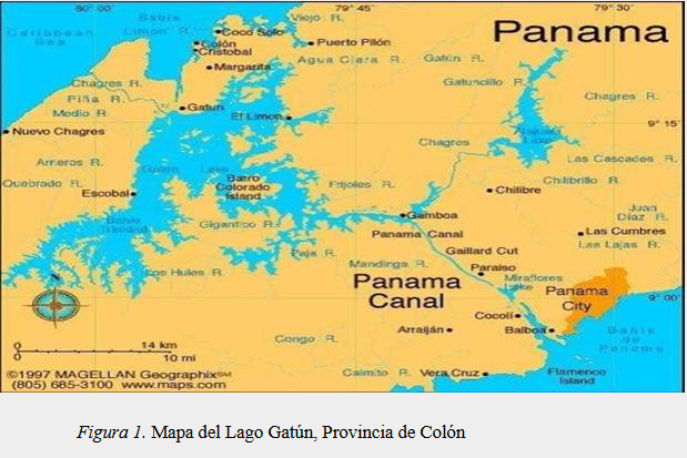 Mapa del Lago Gatún, Provincia de Colón
