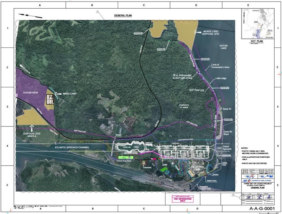  Mapa de la ubicación de las Zonas y áreas del Proyecto de Ampliación del
Canal de Panamá, Sector Atlántico