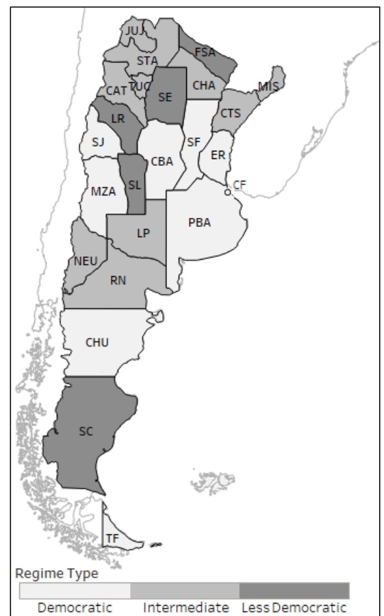 Nivel de democracia en
las provincias argentinas (1983-2015)