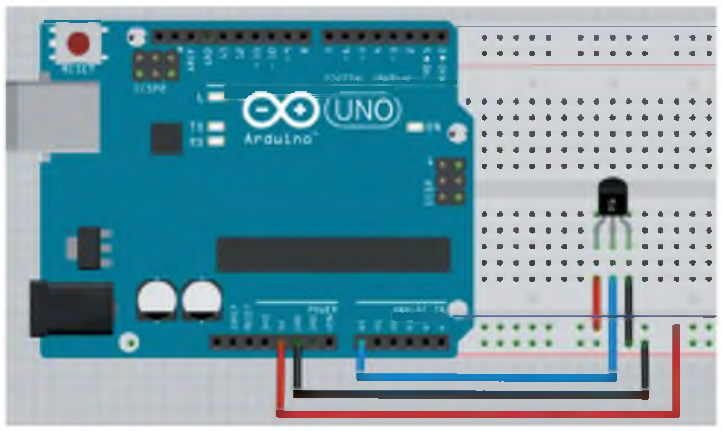 Figura 2.
Conexión Sensor LM35 a Tarjeta Arduino
