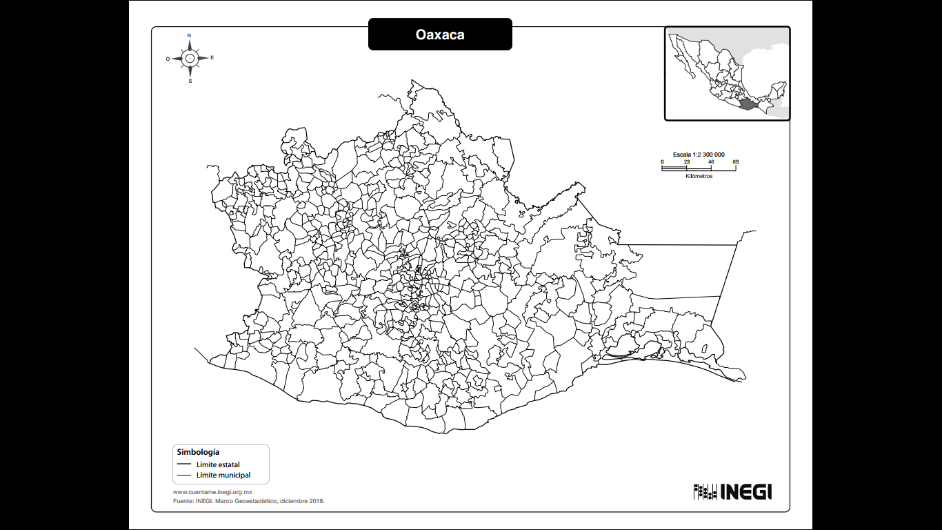 Figura 1. Macro localización estado de Oaxaca