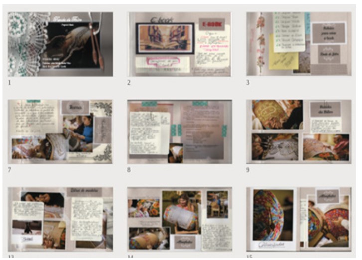 Amostra das páginas do sketchbook desenvolvido
na pesquisa