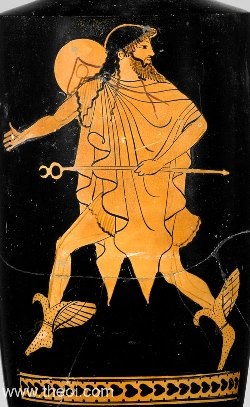 Hermes, Athenian red-figure lekythos 5th BC.   