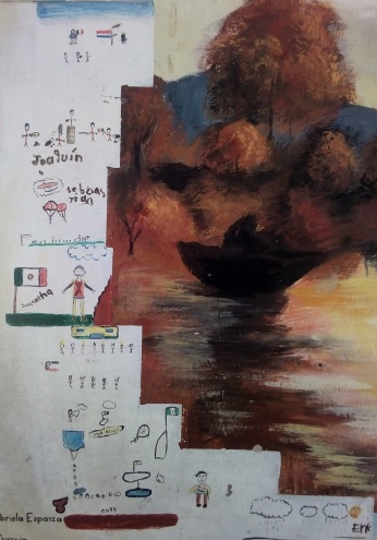 Imagen 4. Mural
1. Detalle de las pinturas anexas de los alumnos. 