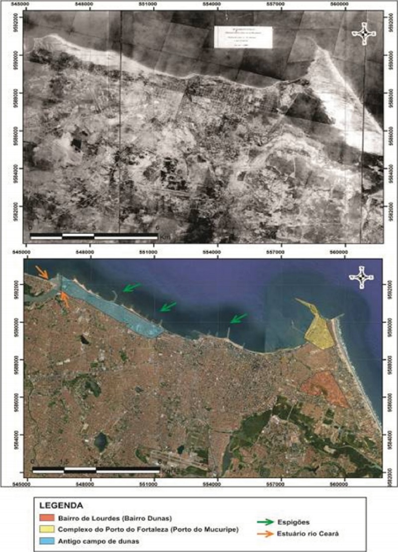 Figura 2. Transformações na paisagem do litoral de Fortaleza