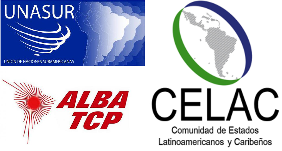 Iniciativas de integración continental: UNASUR, ALBA-TCP Y CELAC.