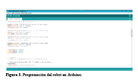 Programación del
robot en Arduino.