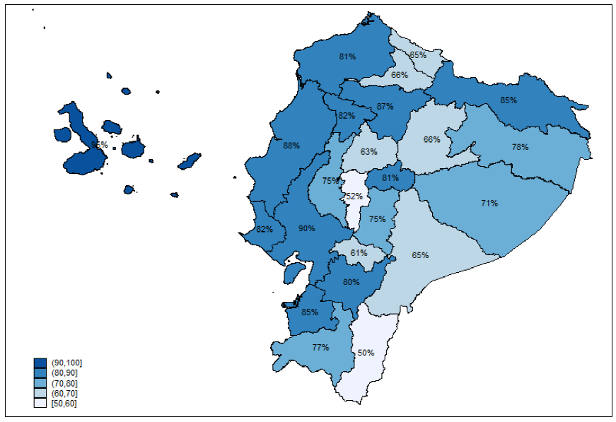 Distribución por provincias de Empresas Familiares en Ecuador