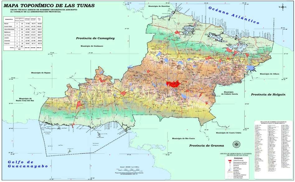 Provincia de Las Tunas. Mapa Toponímico  



 