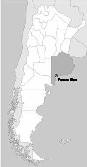 Ubicación
geográfica de la localidad de Punta Alta