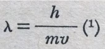 Equação referente à teoria de L. de
Broglie