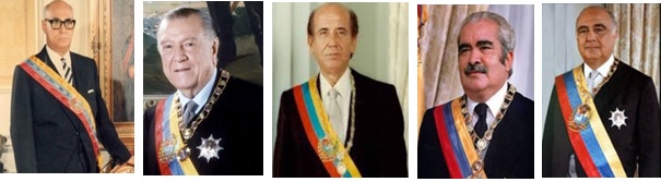 Presidentes: Raúl Leoni, Rafael
Caldera, Carlos Pérez, Luis Herrera, Jaime Lusinchi