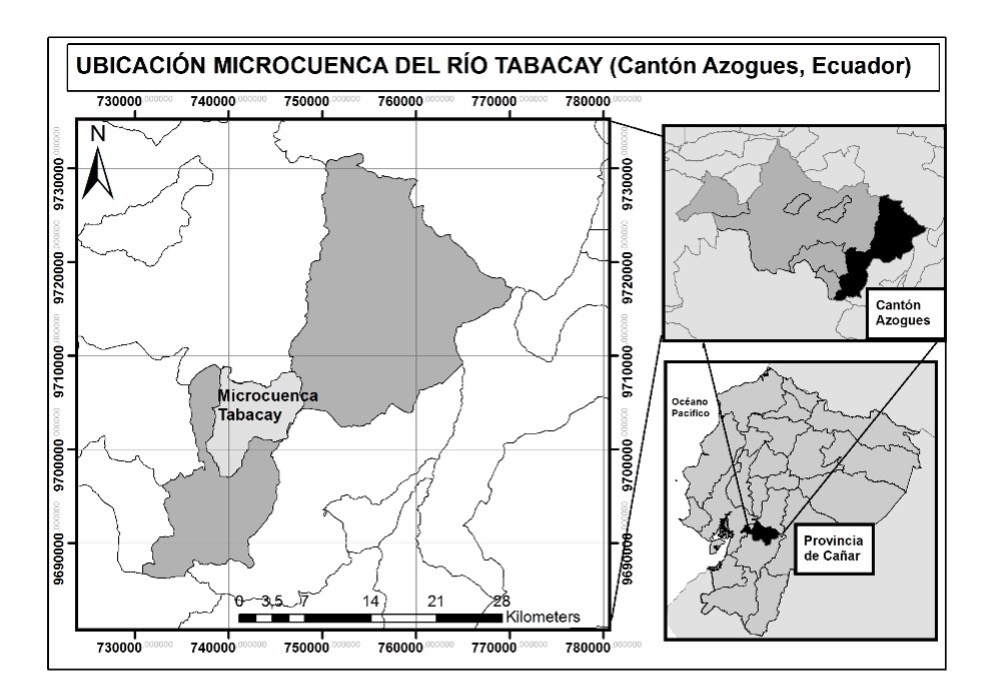 Figure I. Carte de
localisation du micro-bassin de la rivière Tabacay