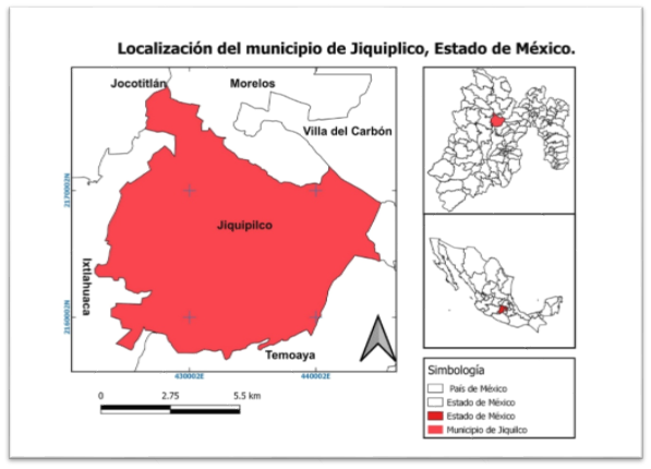 Figura 1.Localización de Jiquipilco, México.