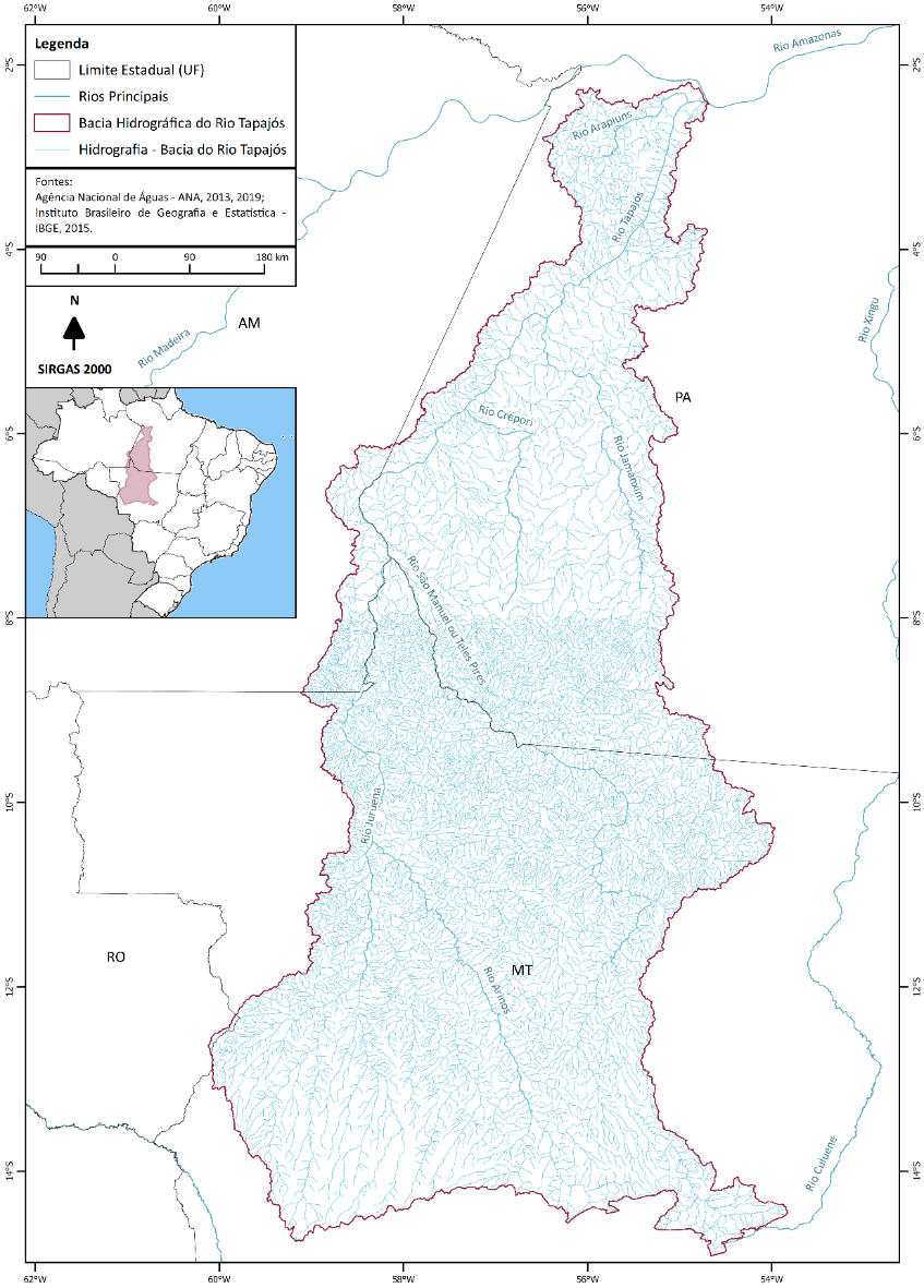 Localização da bacia hidrográfica do rio
Tapajós.