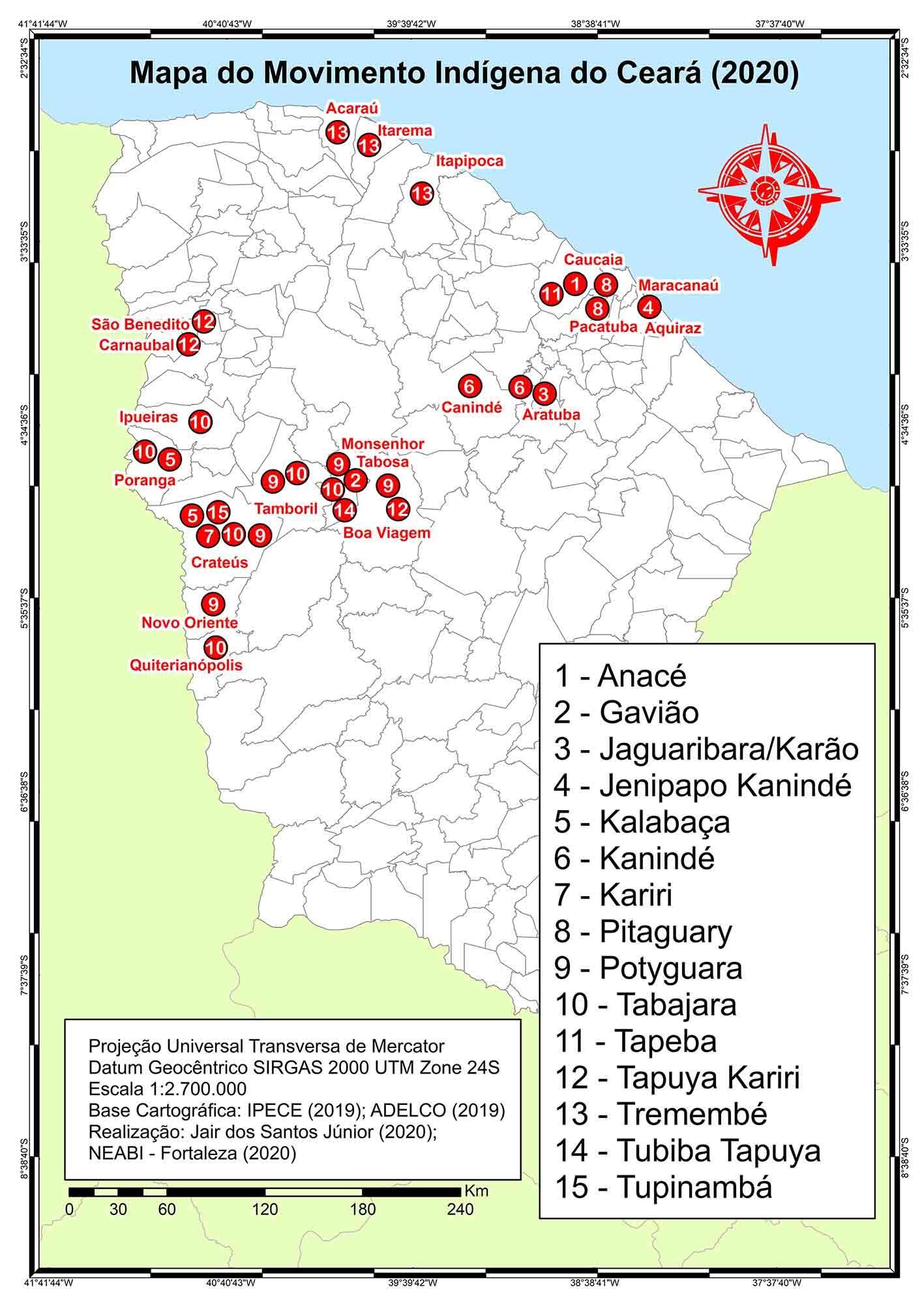 Mapa do Movimento
Indígena do Ceará