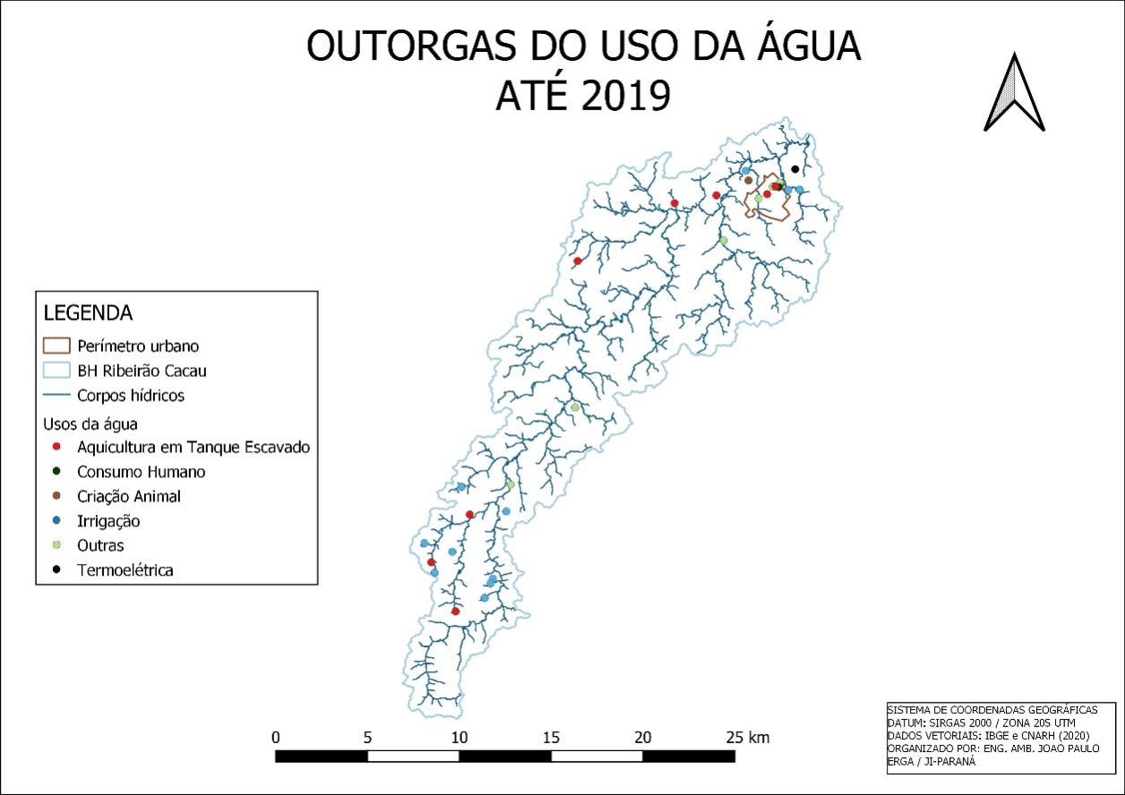Uso e ocupação bacia
hidrográfica Ribeirão Cacau