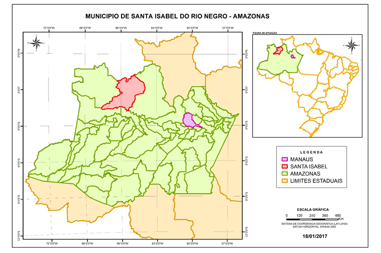 Imagem do mapa de Localização - Santa Isabel do Rio Negro/AM