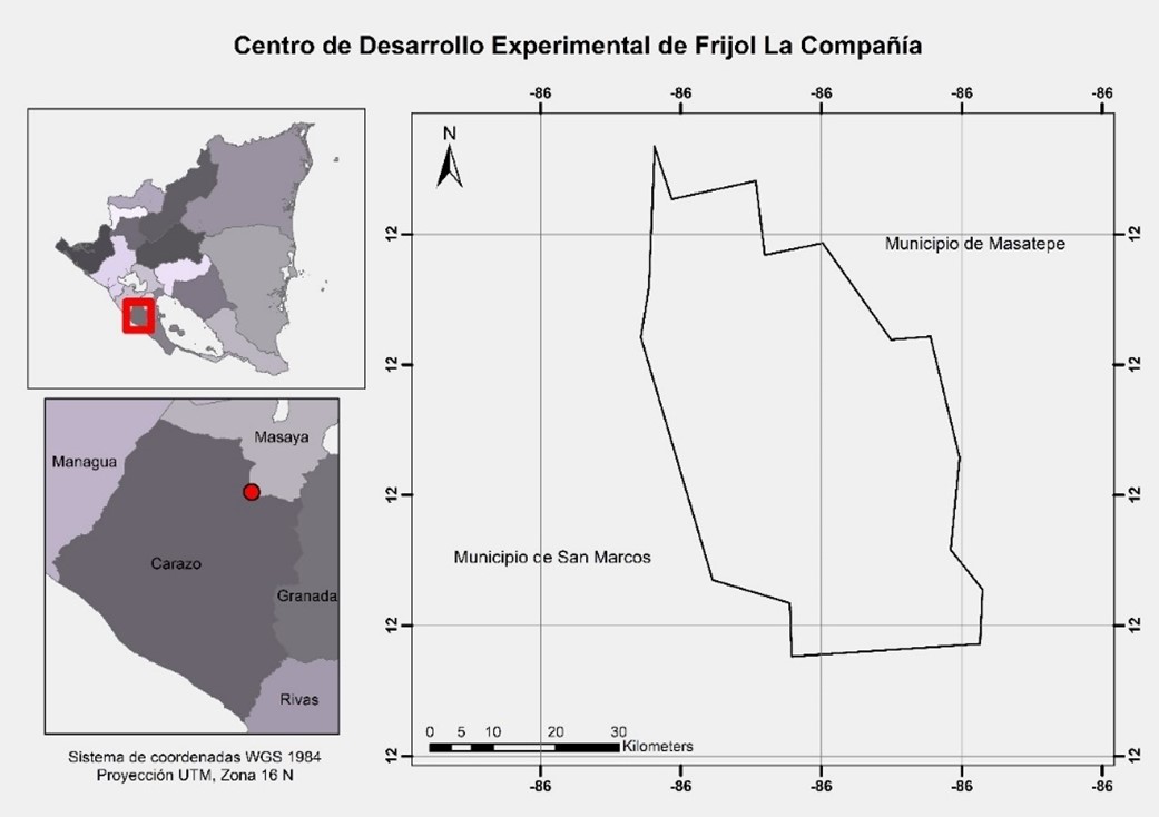 Ubicación geográfica del Centro de Desarrollo Experimental de Frijol La
Compañía. 