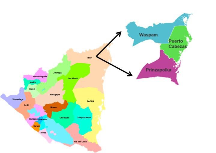Municipios SILAIS Bilwi Nicaragua