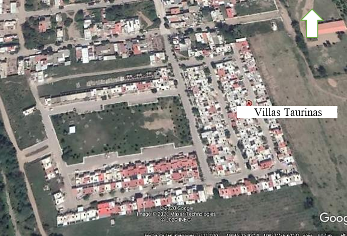 Vista aérea de colonia Villas Taurinas.
