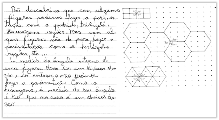 Saberes geométricos mobilizados por estudantes de uma turma do 7º ano na  construção de mosaicos em tarefas exploratório-investigativas