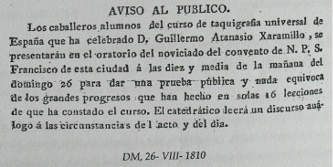 Diario Mercantil,
26-VIII-1810