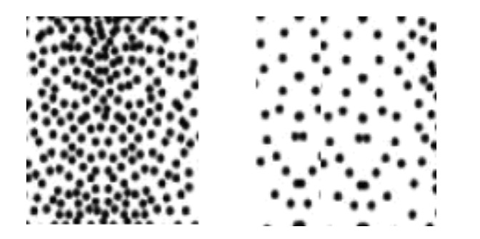 Imagen de puntos juntos y puntos dispersos