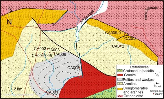 Geological map of the CFFm study area