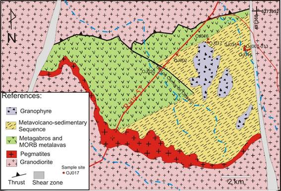 Geological map of OU study area