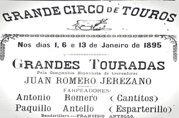 Cartaz dos espetáculos que seriam oferecidos pela Companhia Espanhola de Toureadores após as duas primeiras funções
