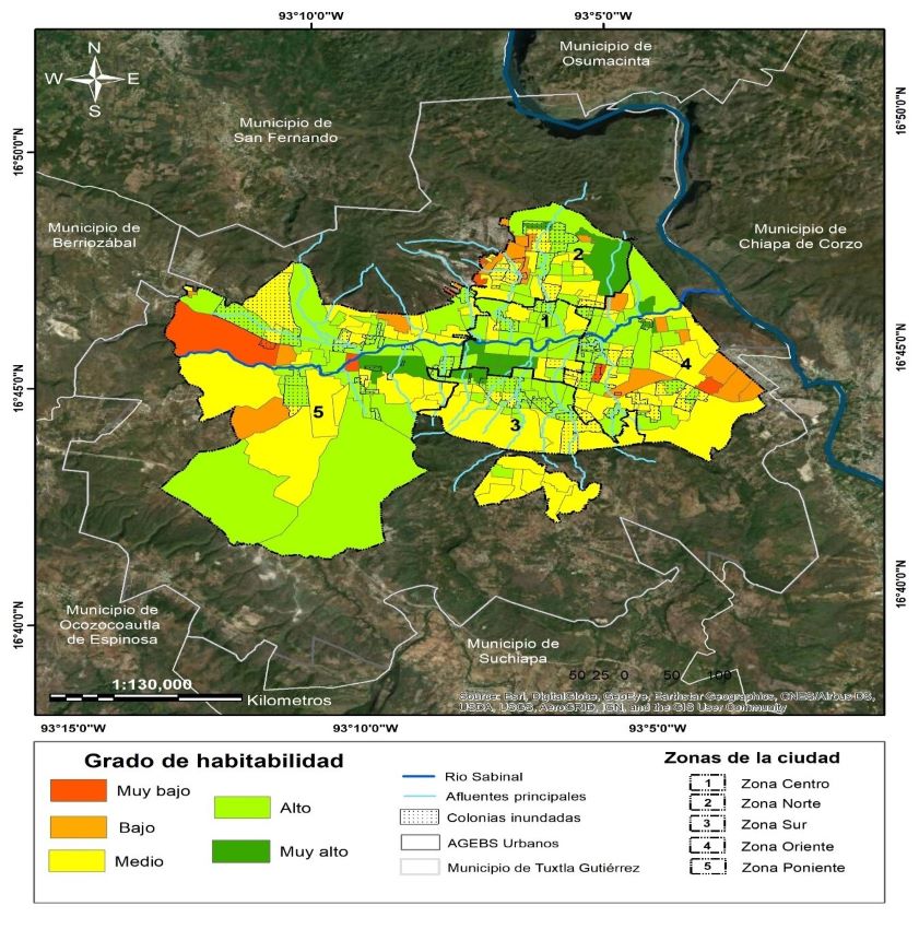  Índice de Habitabilidad por Ageb
en la ciudad de Tuxtla Gutiérrez, Chiapas