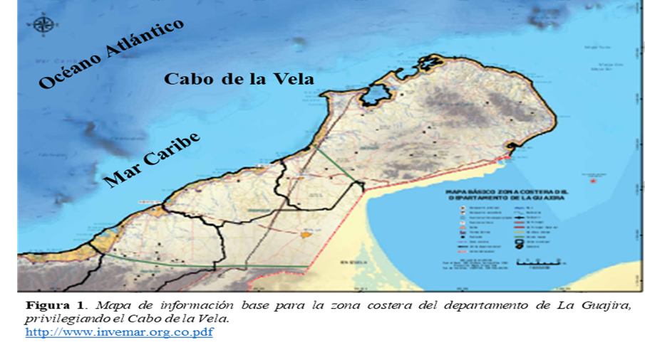 Mapa de información base para la zona costera del departamento de La Guajira, privilegiando el Cabo de la Vela