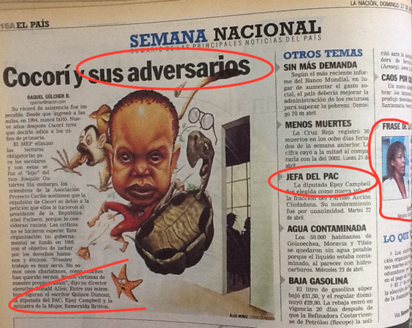 Fragmento de prensa sobre Cocorí y sus “enemigas públicas”