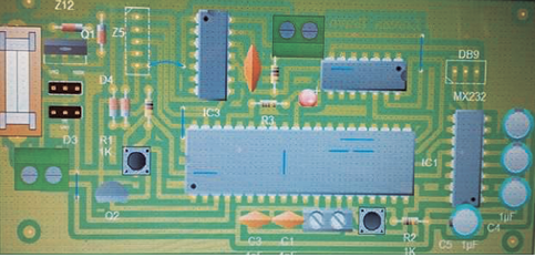 Fig. 6. Diseño del PCB del prototipo en el entorno Ares de Proteus.