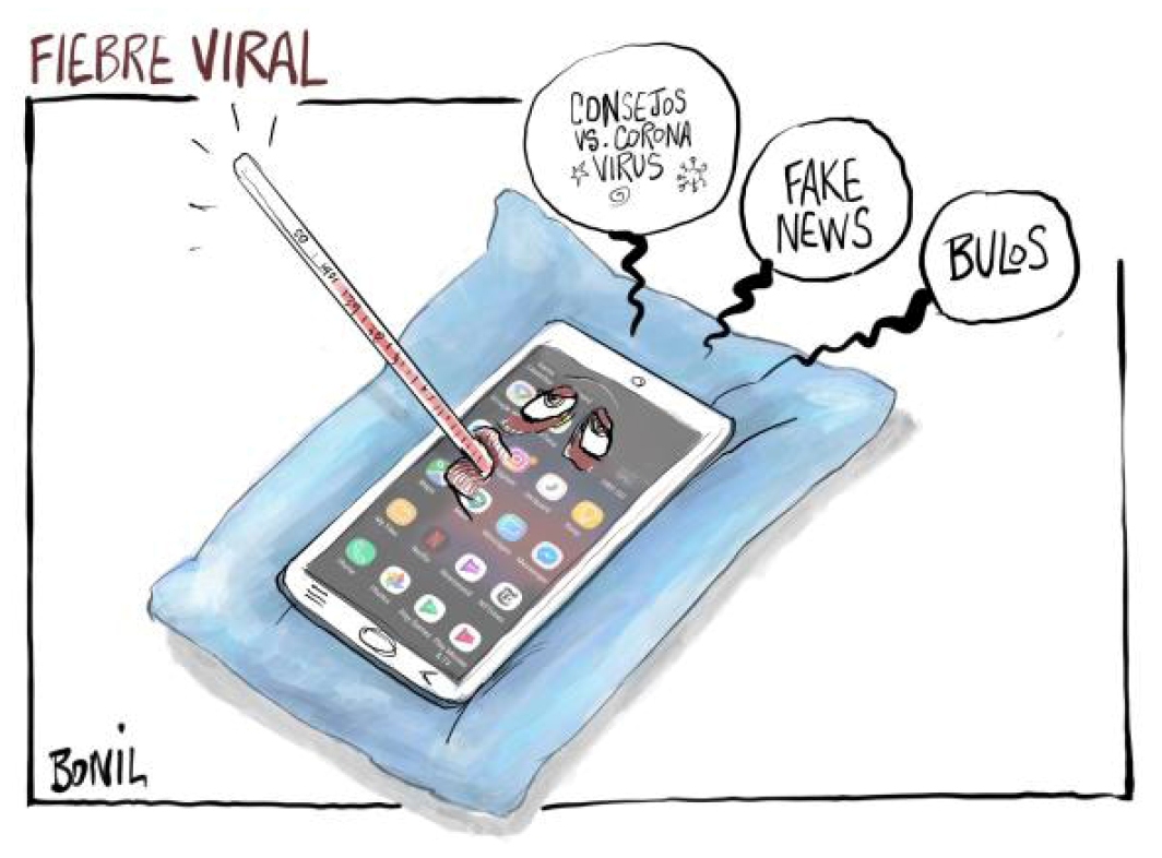 Caricatura de Bonil (“Fiebre viral”)