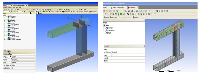 Geometría y generación de malla
modelo en ANSYS Workbench.