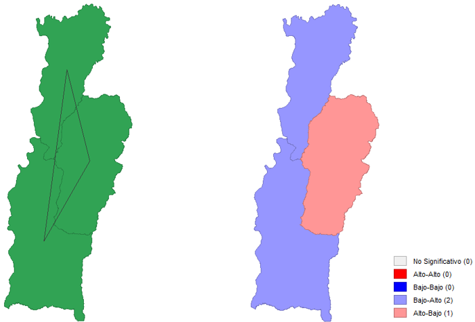 Maps connectivity and Moran index