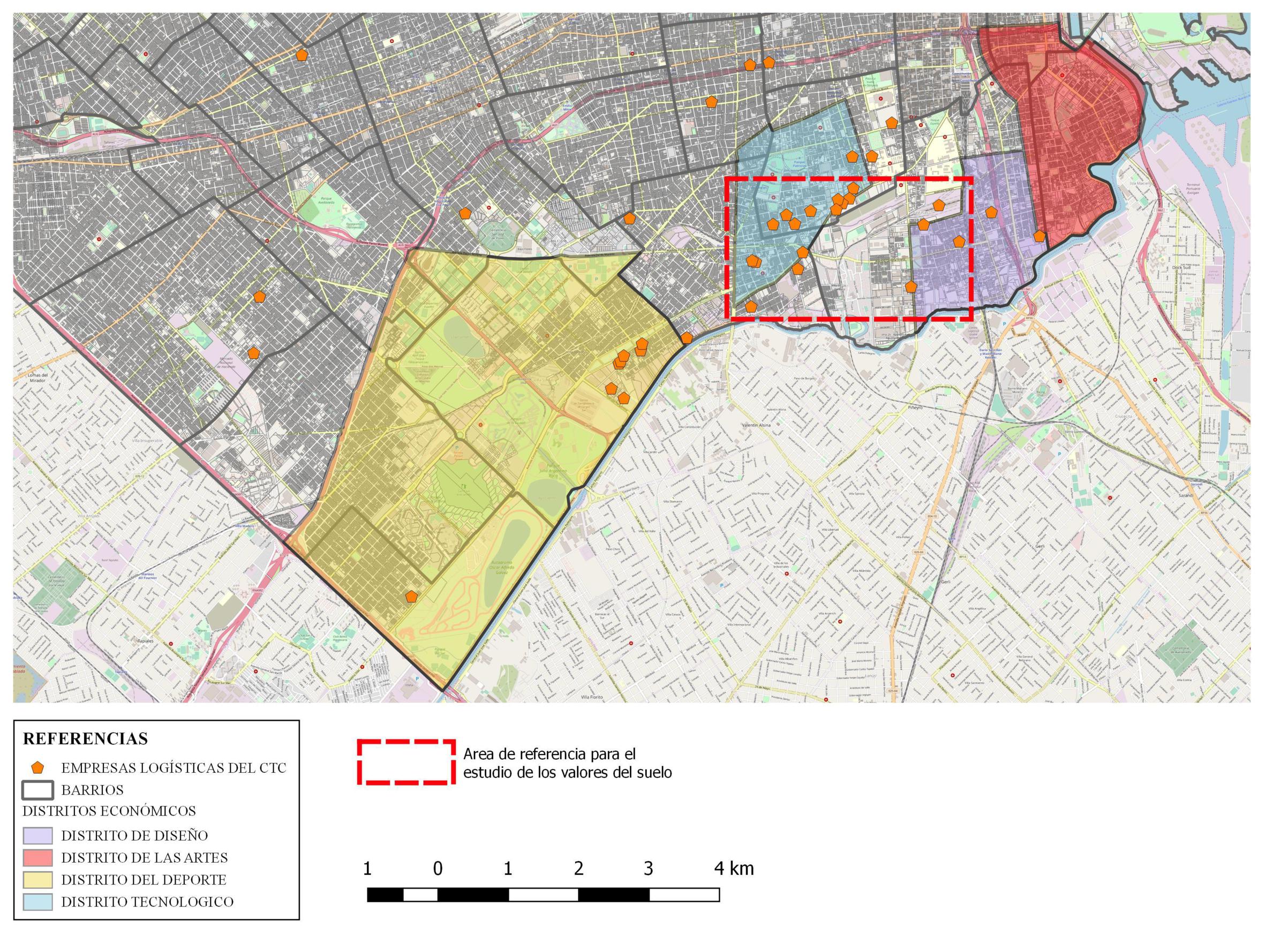Sur de la ciudad de Buenos Aires. Año 2019. Empresas logísticas localizadas en CTC - Sur, según dirección anterior.