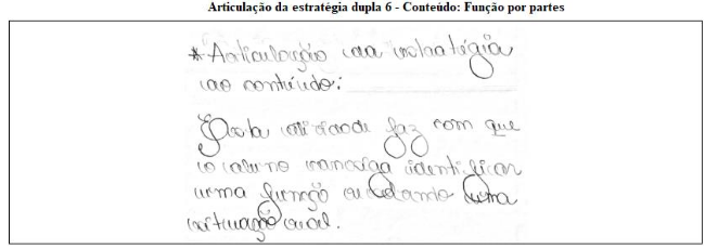 Articulação da estratégia proposta pela dupla 6