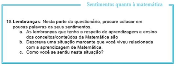 Sentimentos quanto à matemática